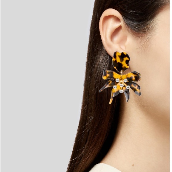 Lele Sadoughi Jewelry - LELE SADOUGHI Tortoise Crystal Paper Lily Earring